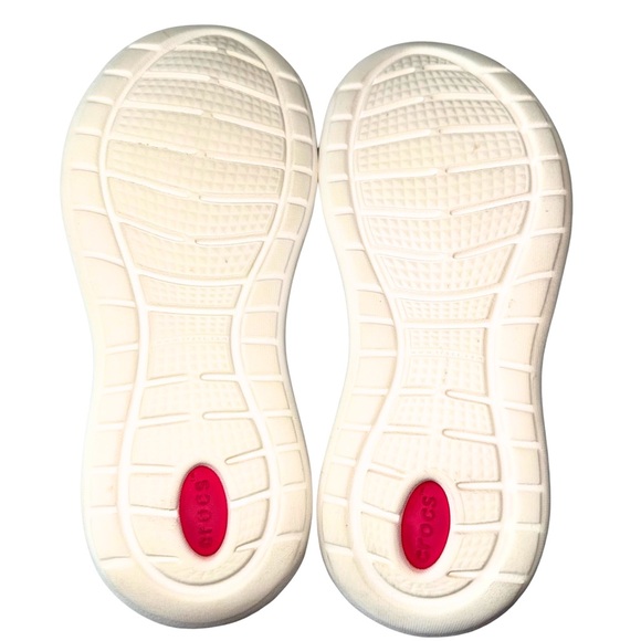 CROCS Women's LiteRide Gray and Pink Pacer Sneakers - Picture 6 of 9